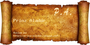 Prinz Aladár névjegykártya